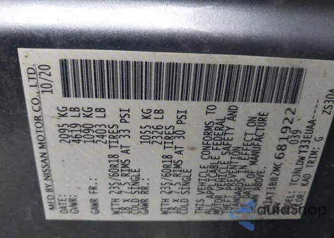 2021 Nissan Rogue Sv Intelligent Awd z USA, uszkodzony, nr VIN 5N1AT3BB2MC681922